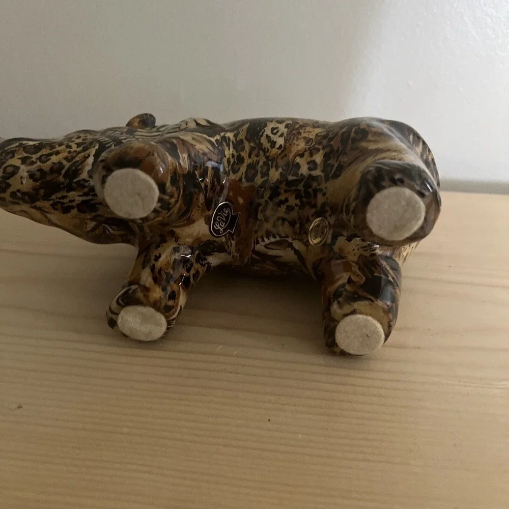 La Vie Glazed Safari Patchwork Rhino Figure Rhinoceros Figurine